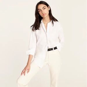 Petite relaxed-fit crisp cotton poplin shirt
